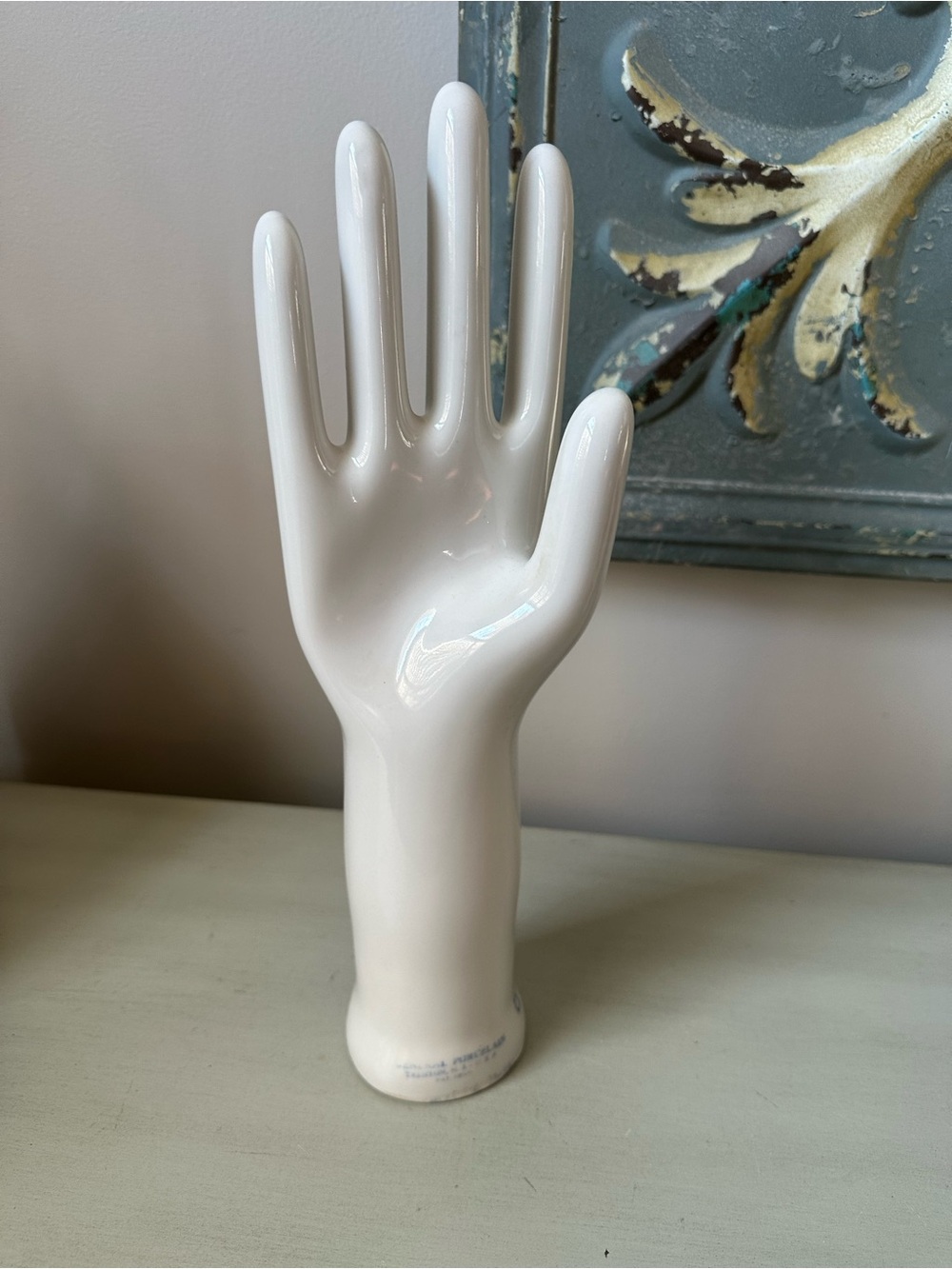 Antique porcelain glove mold hand